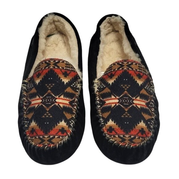 Pendleton Nehalem Genuine Shearling Lined Slippers Aztec Moccasin - Picture 5 of 13